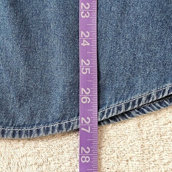 Bobbie Brooks Vintage Embroidered Christmas Button Front Chambray Blouse - Picture 11 of 12